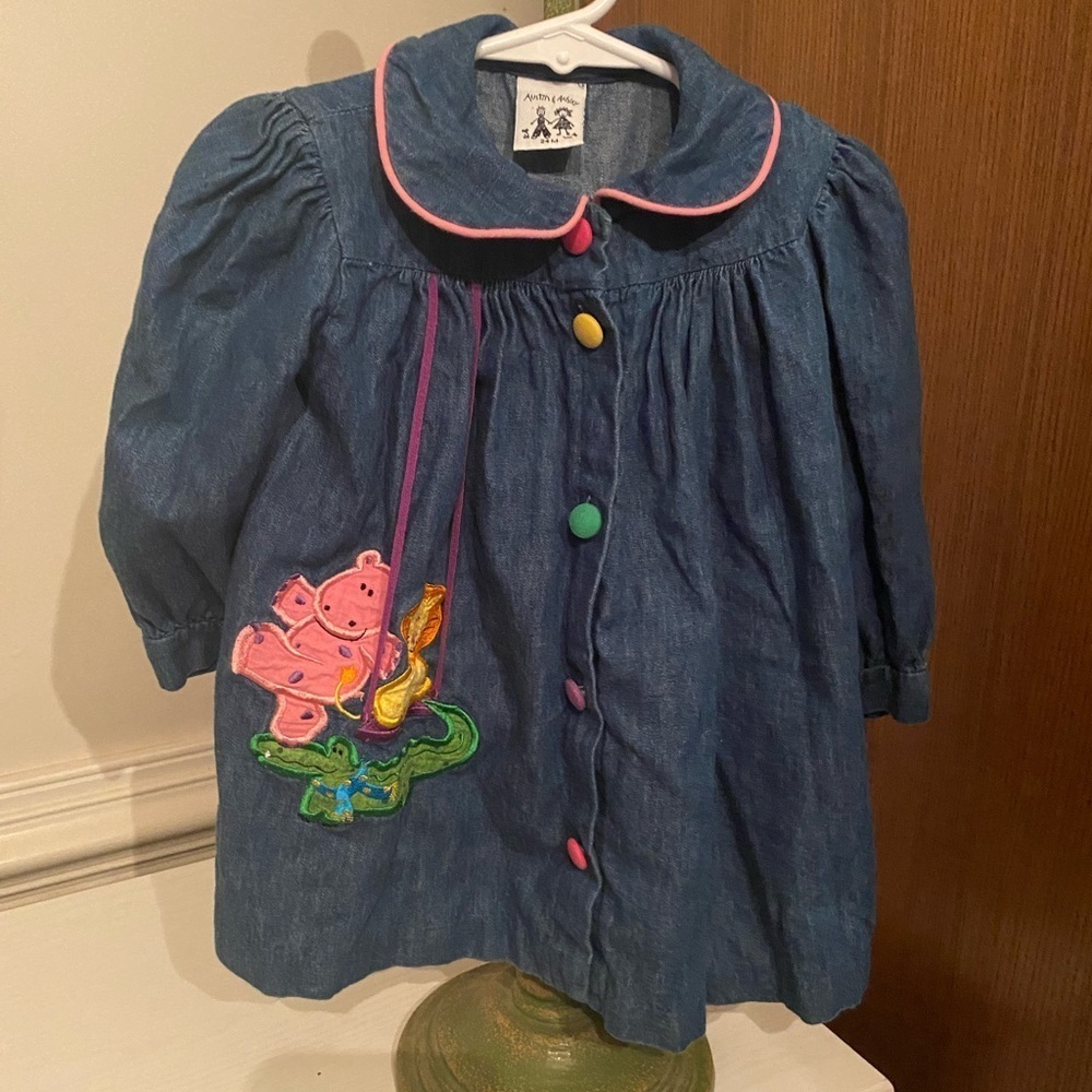 Austin & Ashley Denim Dress Animal Appliques